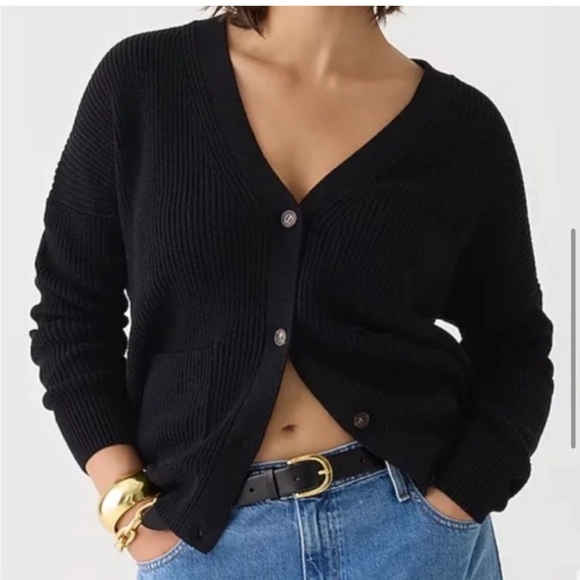 J. Crew V-Neck Cotton Cashmere Cardigan - Picture 1 of 14